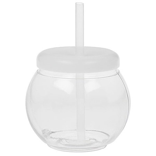 Fish Bowl Cup with Straw 20 oz. Black Wizard GoThreadly